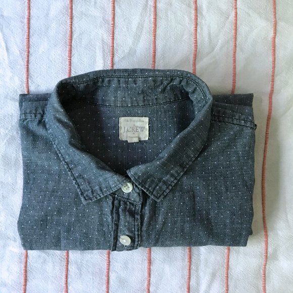 The Perfect Shirt by J Crew, Chambray Polka Dot - Picture 5 of 5